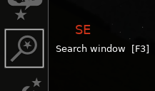 Stellarium - okno wyszukiwania