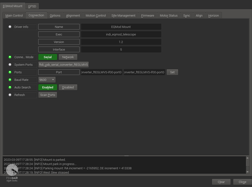 EQDIRect - EKOS - EQMod mount driver