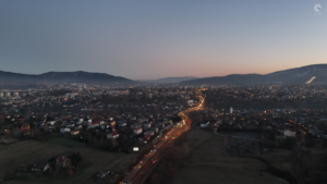 Bielsko-Biala city - view from drone