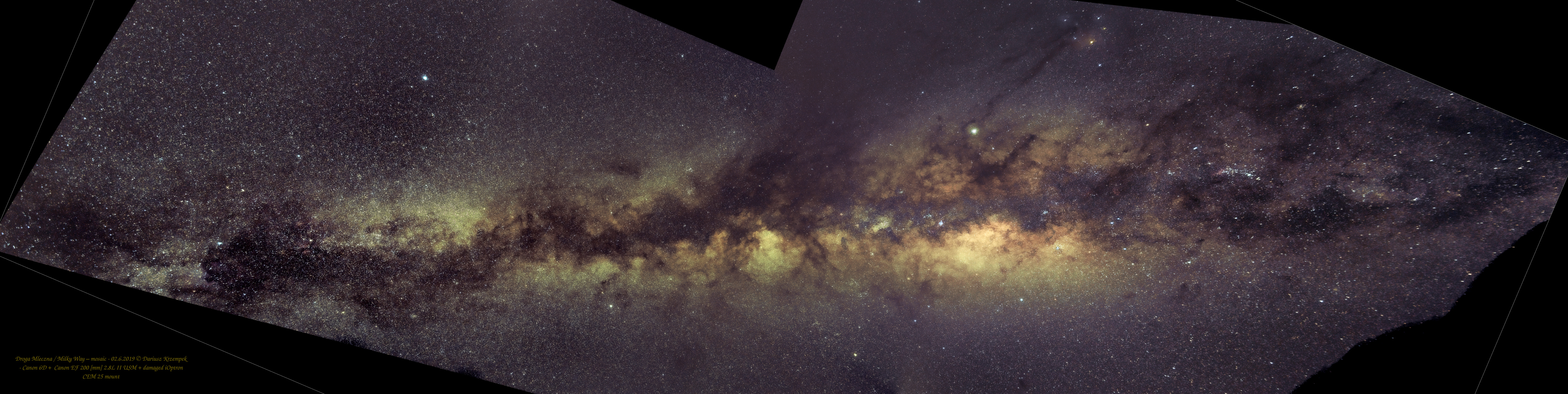 Milky Way / Droga Mleczna - mosaic from 3 frames and less stars