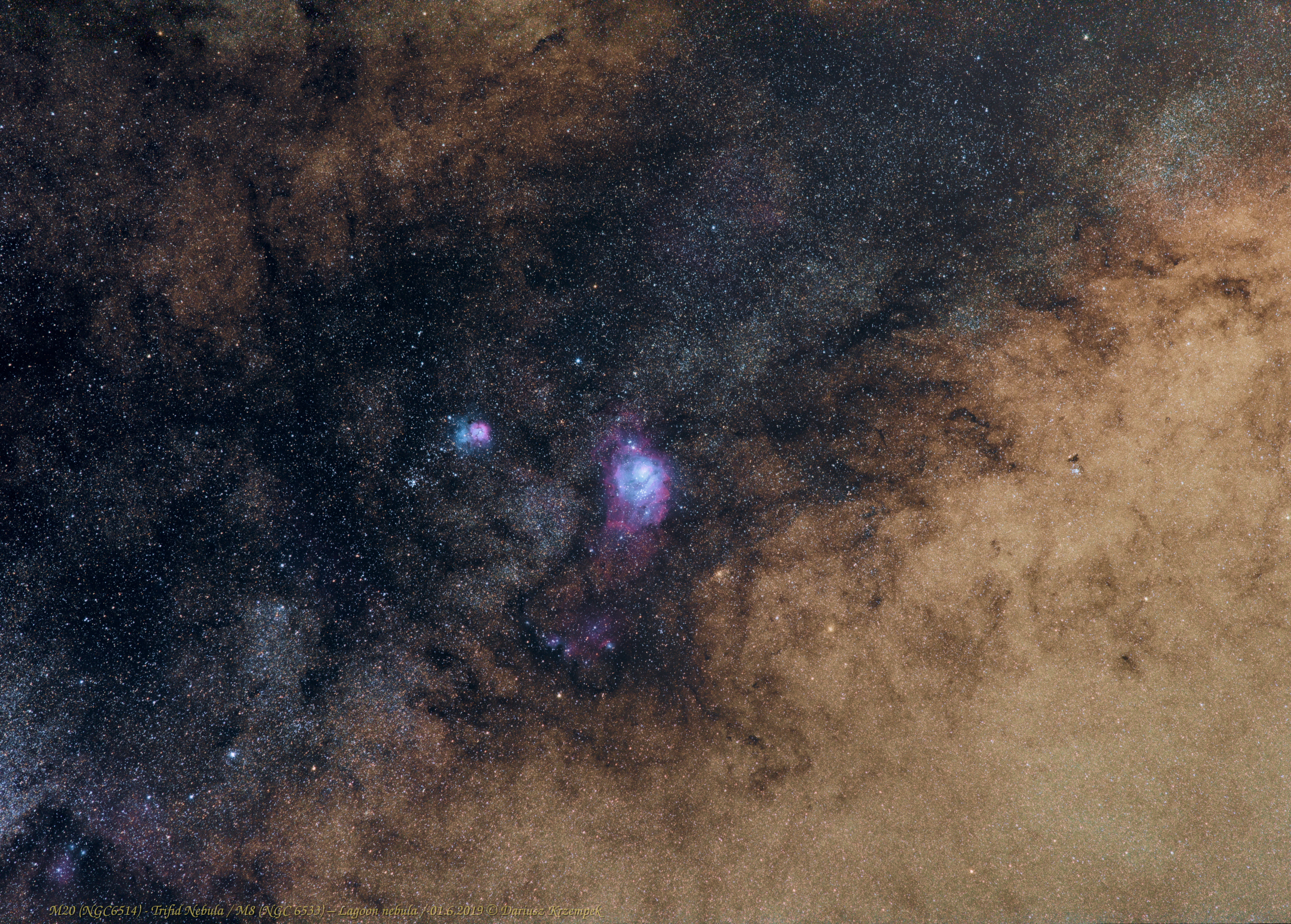 Lagoon Nebula - M8 / NGC 6533 and – M20 / NGC 6514