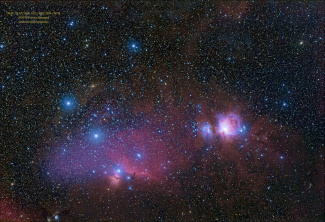 M42, B33, NGC1977, NGC2024, M78 - with full of stars