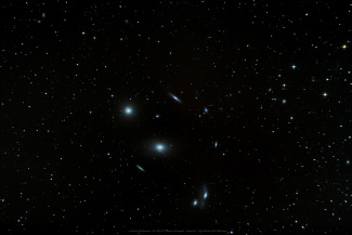 Łańcuch Markariana / Markarian's chain, M84, M86, NGC 4477, NGC 4473, NGC 4461, NGC 4458, NGC 4438, NGC 4435